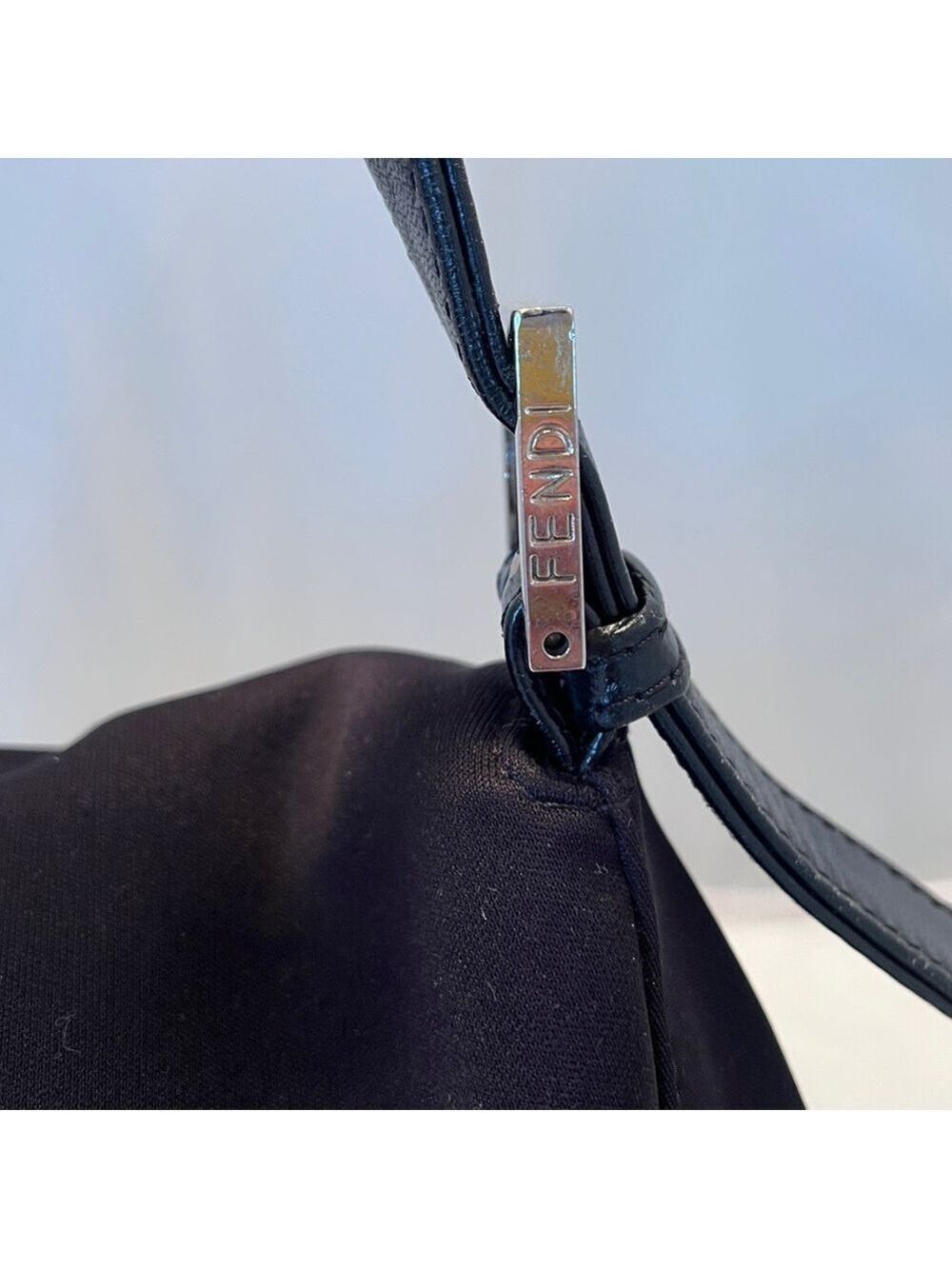 Fendi Black Shoulder Bag with Silver Buckle - Picture 3 of 15